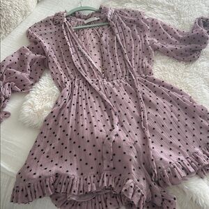 Zimmermann Lavender silk Polka Dot Playsuit US4 Stunning Lux +++ revolve